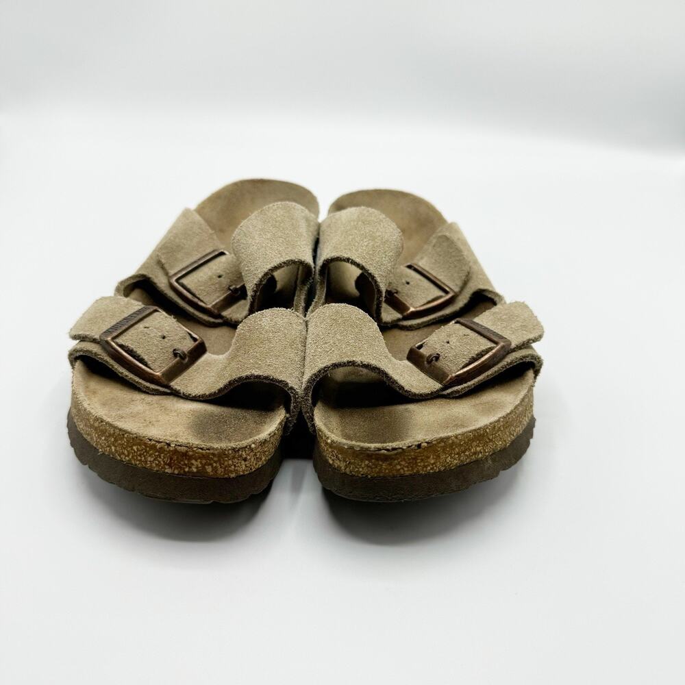 Birkenstock Arizona Soft Footbed Taupe Suede Leather Sandals Womens Size 37 US 6 - Picture 5 of 6